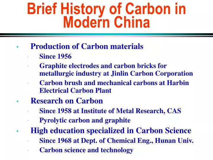 brief history of carbon in modern china
