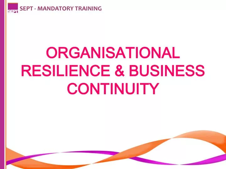 organisational resilience business continuity