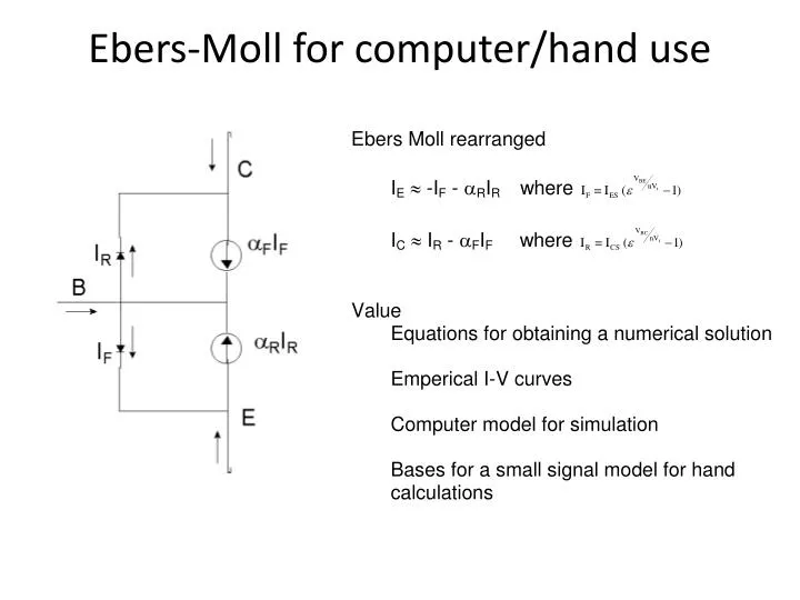 ebers moll for computer hand use