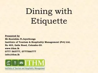 Dining with Etiquette