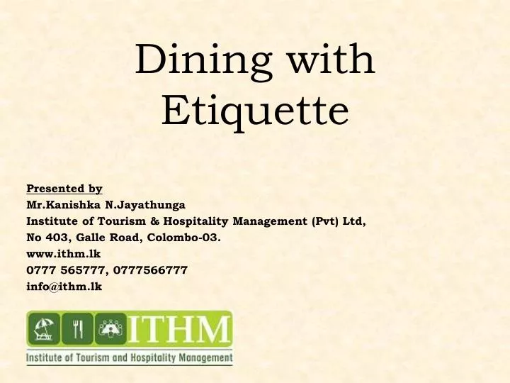 dining with etiquette