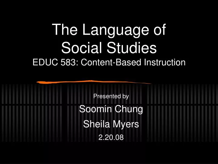 the language of social studies educ 583 content based instruction