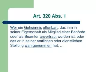 art 320 abs 1