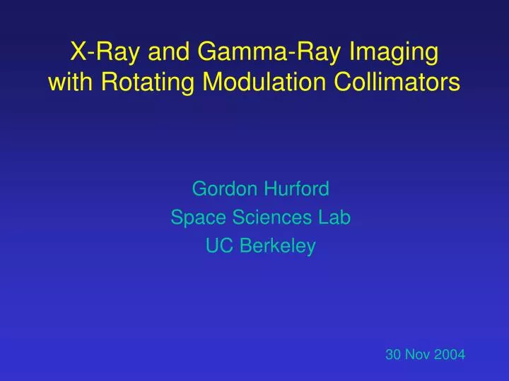 x ray and gamma ray imaging with rotating modulation collimators