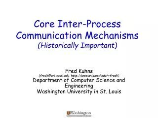 Core Inter-Process Communication Mechanisms (Historically Important)