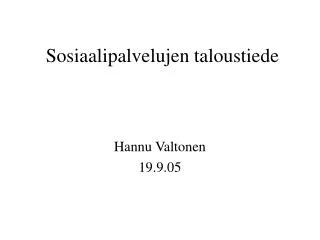 sosiaalipalvelujen taloustiede