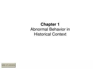 Chapter 1 Abnormal Behavior in Historical Context