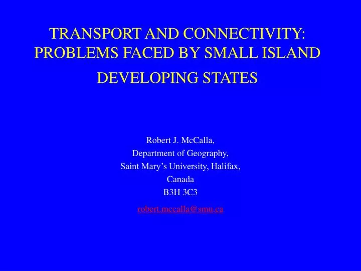 transport and connectivity problems faced by small island developing states