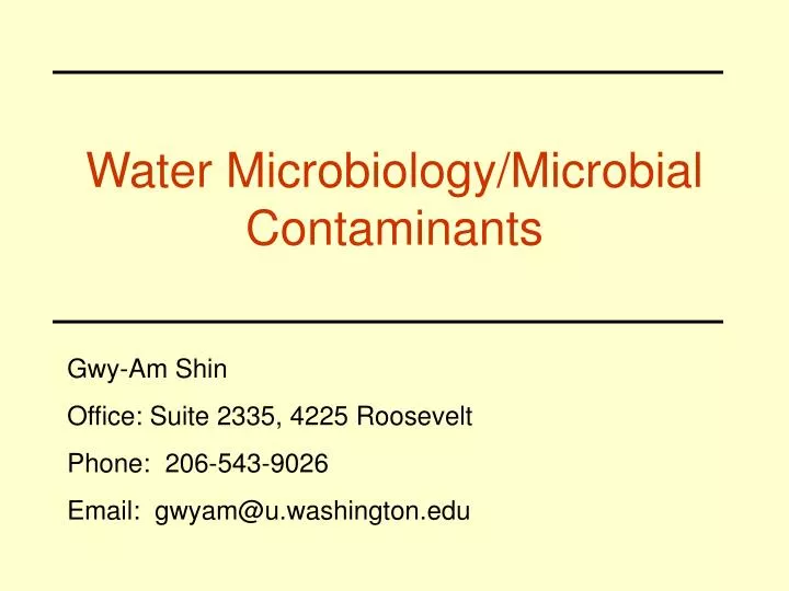 water microbiology microbial contaminants