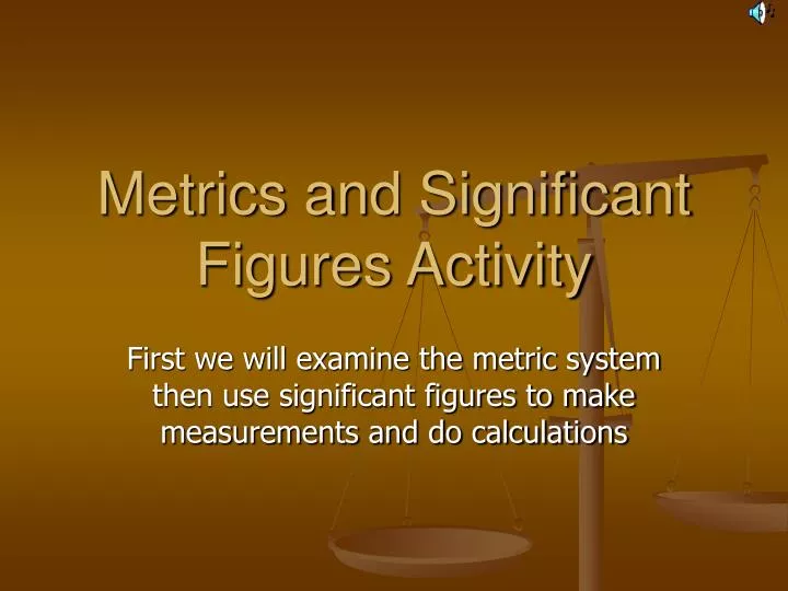 metrics and significant figures activity