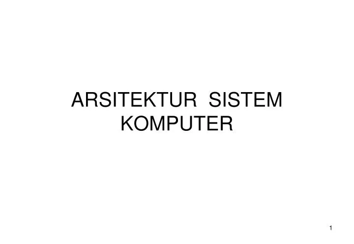 arsitektur sistem komputer