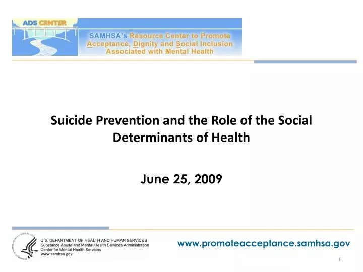 suicide prevention and the role of the social determinants of health