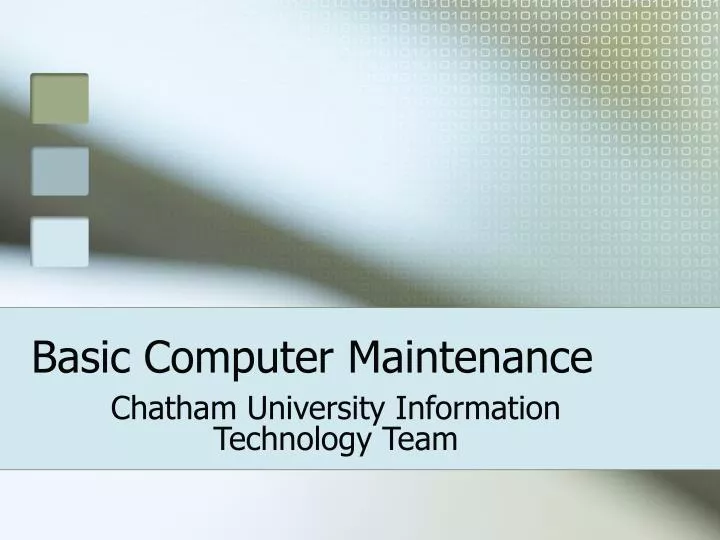 basic computer maintenance