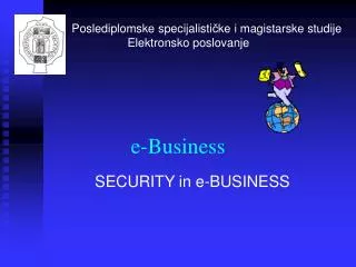 Poslediplomske specijalisti č ke i magistarske studije Elektronsko poslovanje