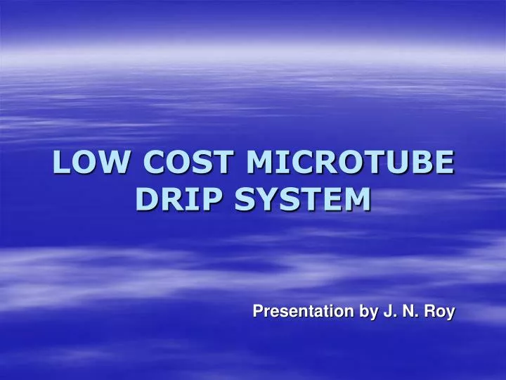 low cost microtube drip system
