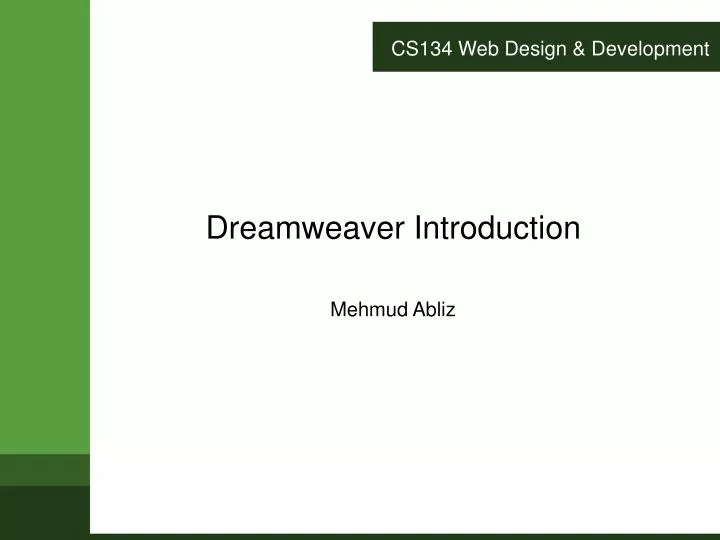 cs134 web design development