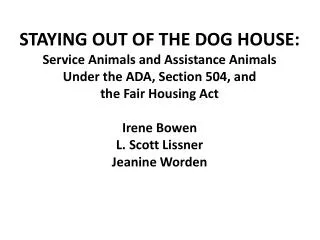 The American with Disabilities Act and service animals