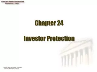 Chapter 24 Investor Protection