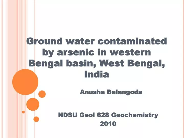 ground water contaminated by arsenic in western bengal basin west bengal india
