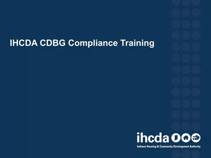 ihcda cdbg compliance training