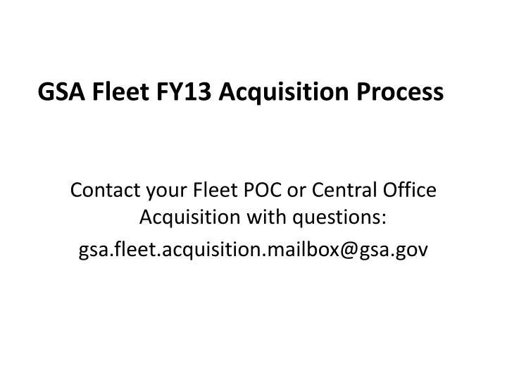 gsa fleet fy13 acquisition process
