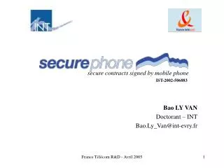 Bao LY VAN Doctorant – INT Bao.Ly_Van@int-evry.fr