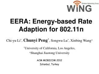EERA: Energy-based Rate Adaption for 802.11n