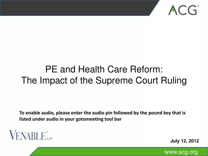 pe and health care reform the impact of the supreme court ruling