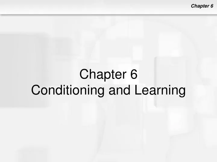 chapter 6 conditioning and learning