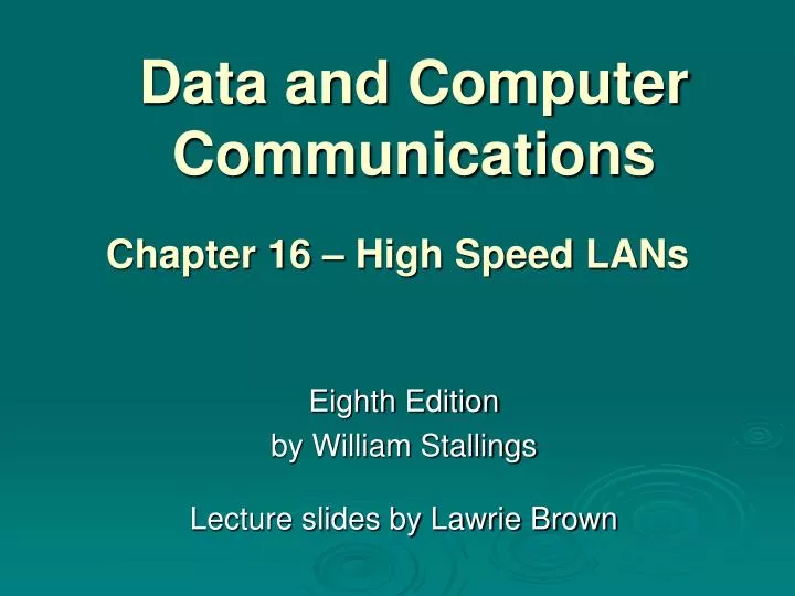 data and computer communications