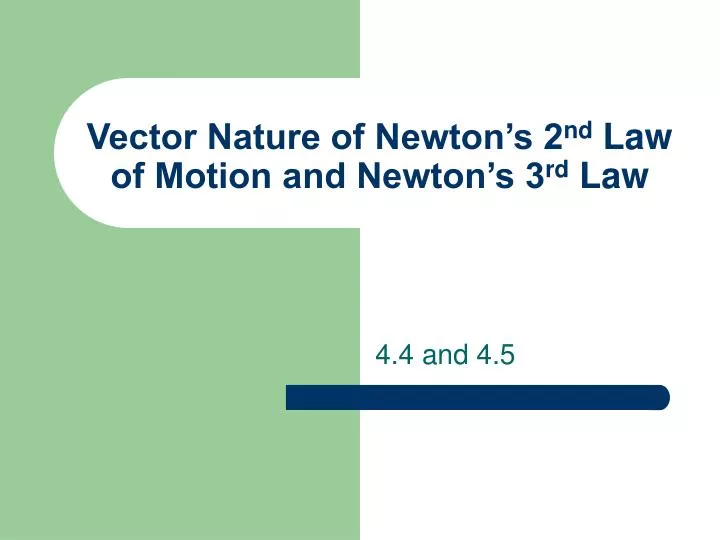 vector nature of newton s 2 nd law of motion and newton s 3 rd law