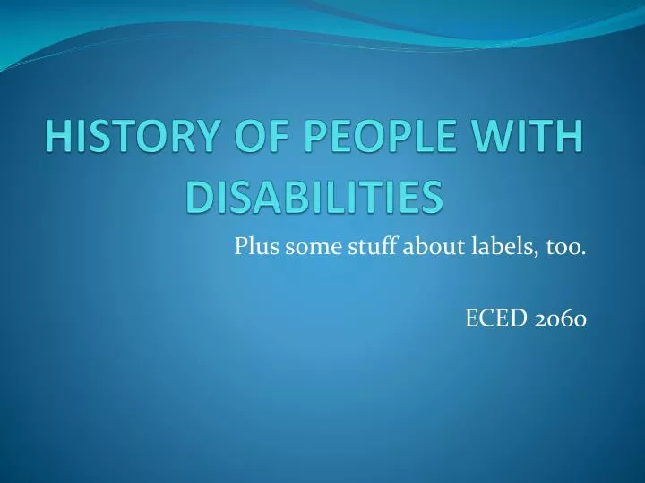 history of people with disabilities