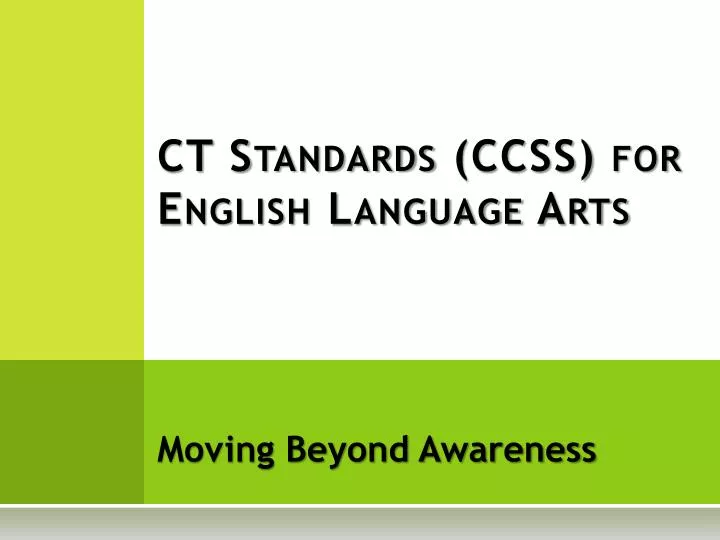 ct standards ccss for english language arts