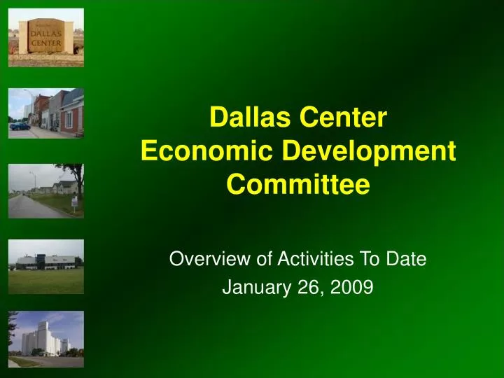 overview of activities to date january 26 2009