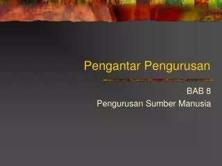 pengantar pengurusan