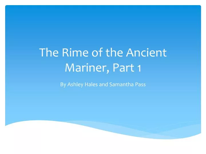 the rime of the ancient mariner part 1