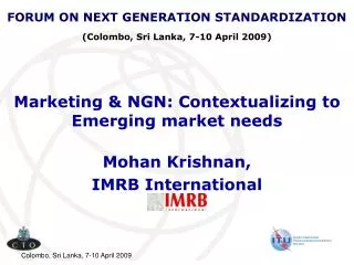 Marketing &amp; NGN: Contextualizing to Emerging market needs