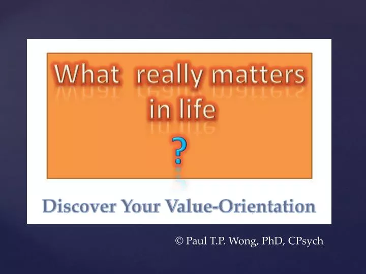discover your value orientation