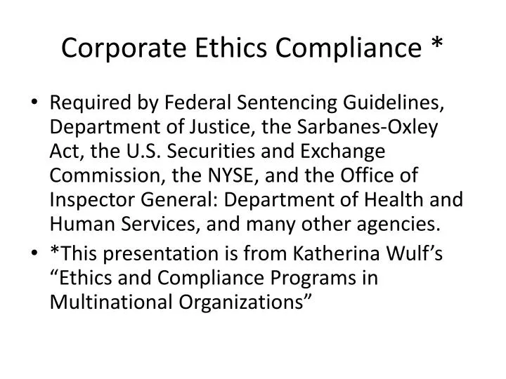 corporate ethics compliance