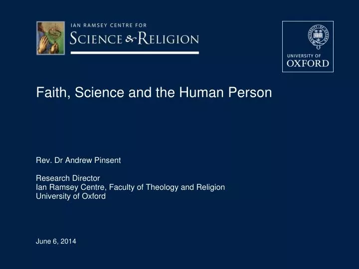 faith science and the human person