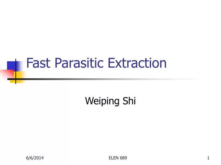 fast parasitic extraction