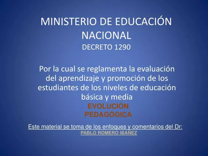 ministerio de educaci n nacional decreto 1290