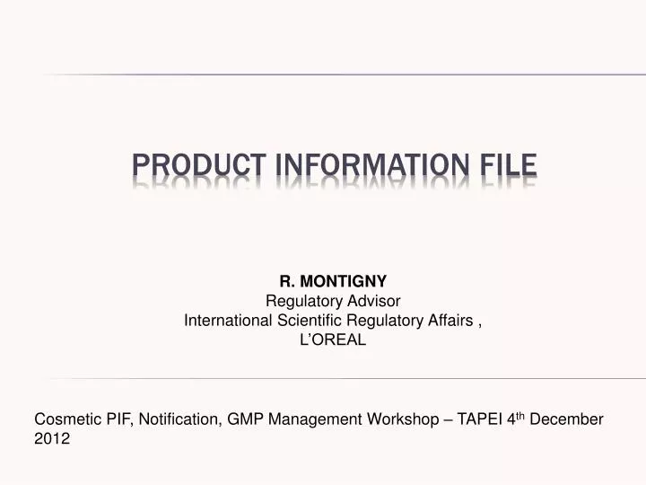 product information file