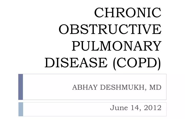 chronic obstructive pulmonary disease copd