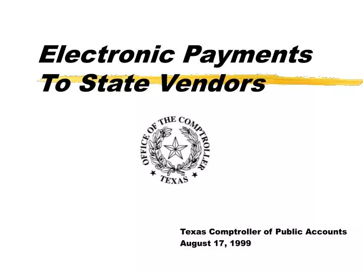 electronic payments to state vendors