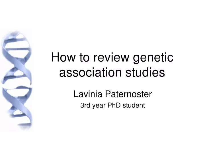 how to review genetic association studies