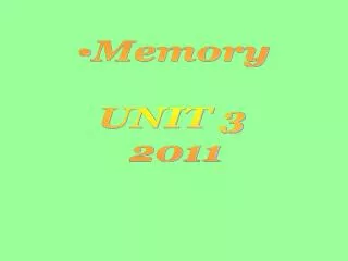 Memory UNIT 3 2011