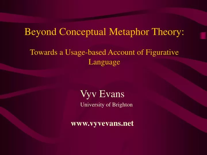 beyond conceptual metaphor theory towards a usage based account of figurative language