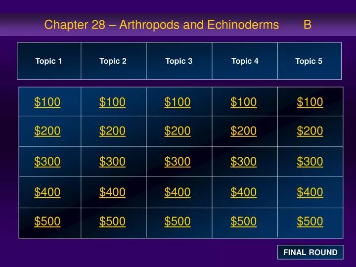 chapter 28 arthropods and echinoderms b