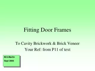 Fitting Door Frames